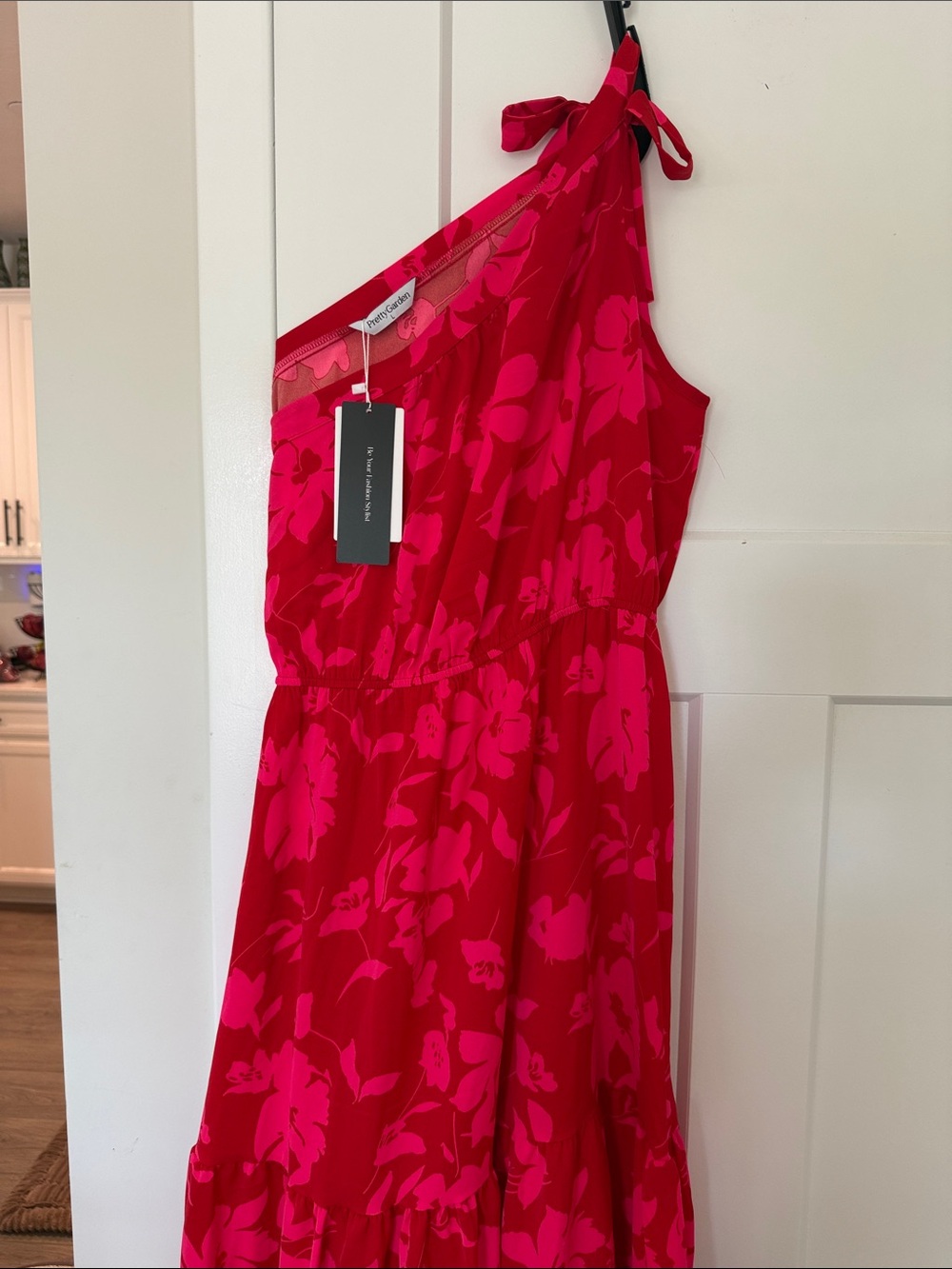 NWT Red and Pink Floral Tiered Sundress